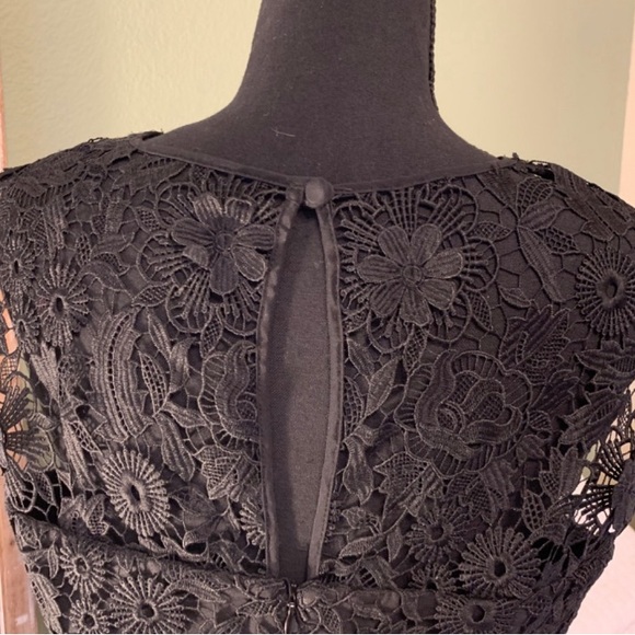 Milly Size 8 Black Lace Overlay Fit and Flare dress size 8 LBD - Picture 13 of 15